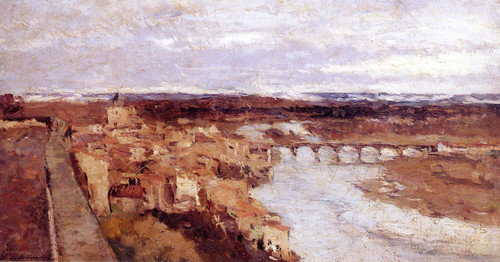 View Of The Town Of Pont Du Château By Albert Lebourg(French, 1849 1928) By Albert Lebourg(French, 1849 1928)