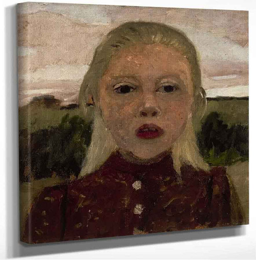 Head Of Blond Girl In Landscape Paula Modersohn Becker