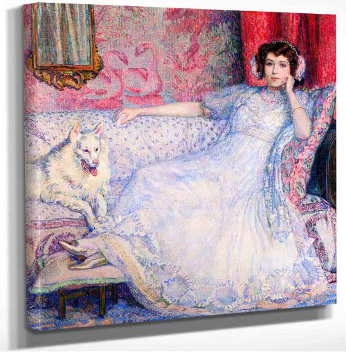 Lady In White (Also Known As Portrait Of Madame Helene Keller) Theo Van Rysselberghe