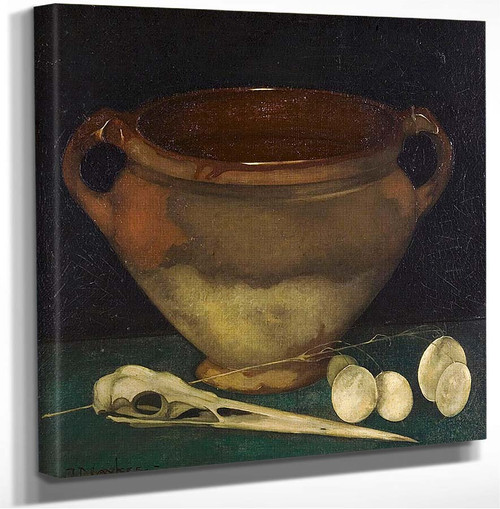 Pot With Heron Skull Jan Mankes