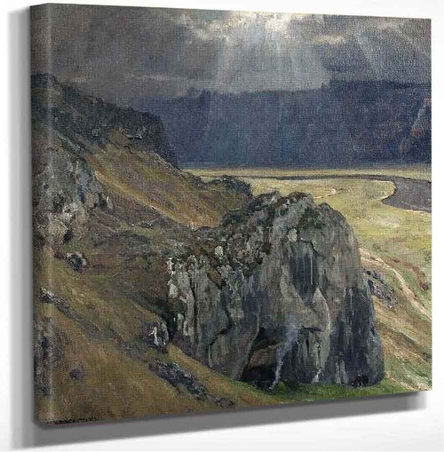 Rocky Landscape In The Rauhe Alb (Felslandschaft Aus Der Rauhen Alb) Eugen Felix Prosper Bracht