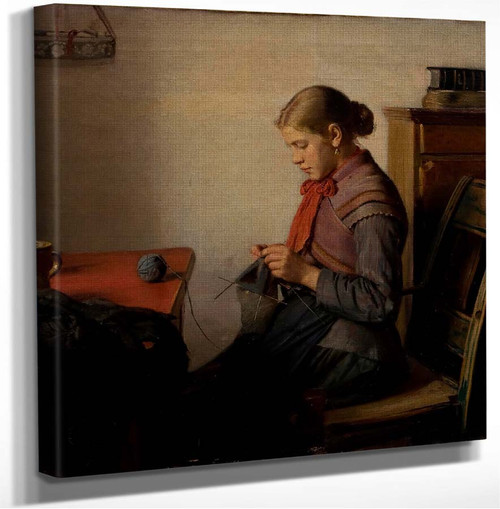 Skagen Girl Maren Sofie Knitting Michael Peter Ancher
