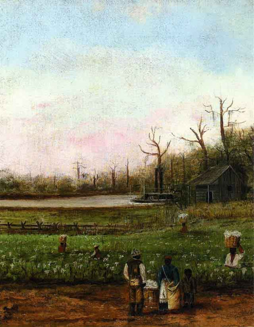 Cottonfield With Bayou, Steamboat, Road, Cabin And Fieldhands By William Aiken Walker Cottonfield With Bayou, Steamboat, Road, Cabin And Fieldhands By William Aiken Walker