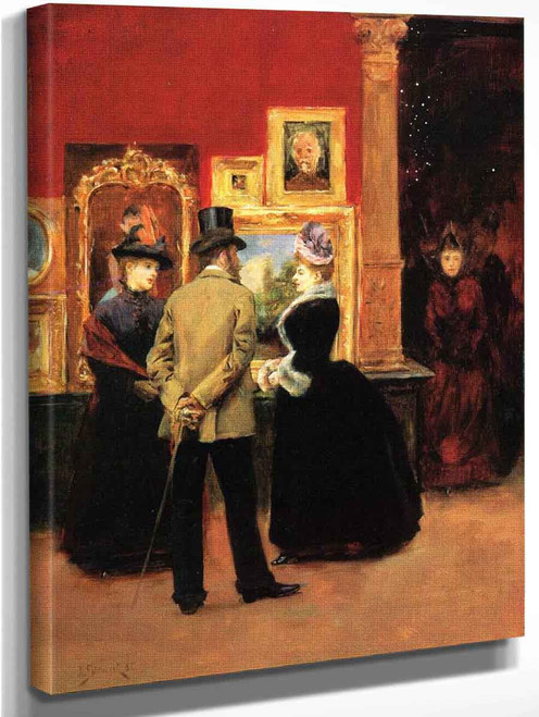 Count Ludovic Leic And Ladies Viewing An Exhibition By Julius Leblanc Stewart