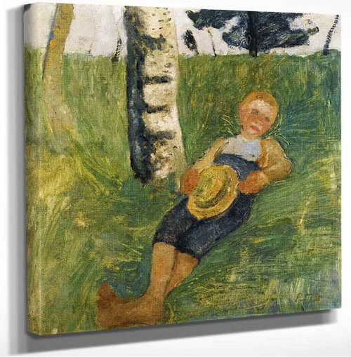 Young Man Lying In Grass Next To A Birch Tree Paula Modersohn Becker