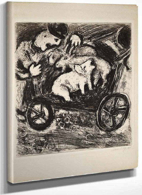 Le Berger Et Son Troupeau Plate 92 From Les Fables De La Fontaine By Marc Chagall