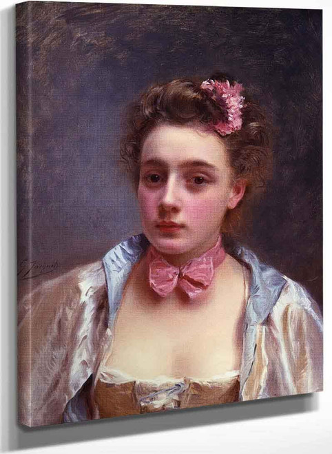 A Young Beauty (Also Known As Dressed For The Ball) By Gustave Jean Jacquet