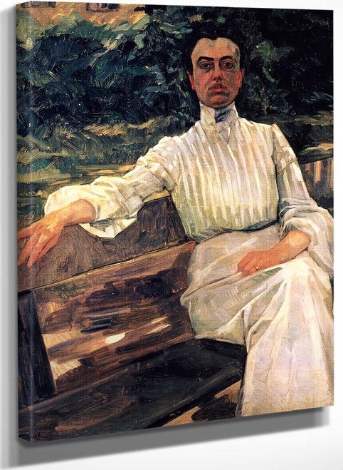 Alice Trübner The Artists Wife On The Garden Bench By Wilhelm Trubner