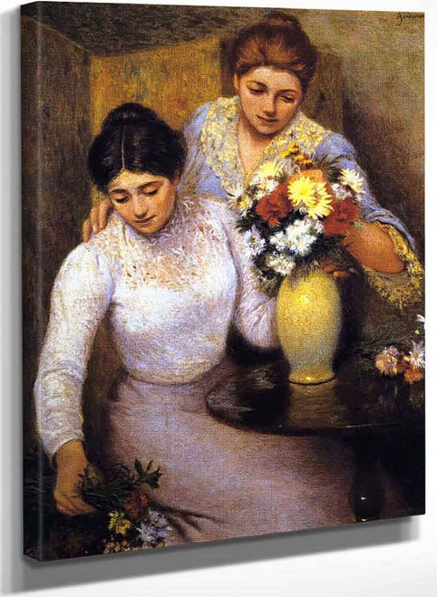 Arranging Flowers (Also Known As Two Girls Arranging Flowers) By Federico Zandomeneghi