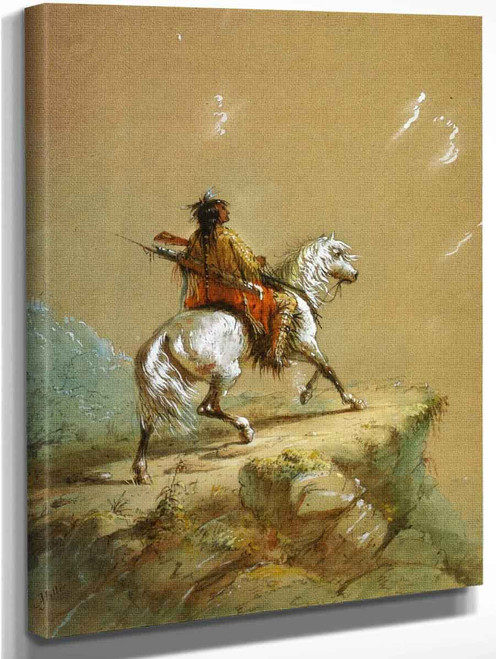 Crow Indian On The Lookout By Alfred Jacob Miller