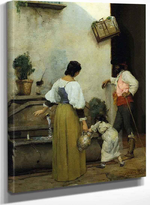 At The Water Trough By Julian Alden Weir