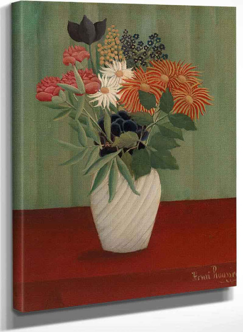 Bouquet Of Flowers With China Asters And Tokyos By Henri Rousseau