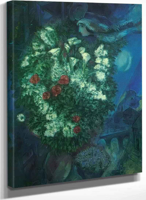 Bouquet With Flying Lovers By Marc Chagall