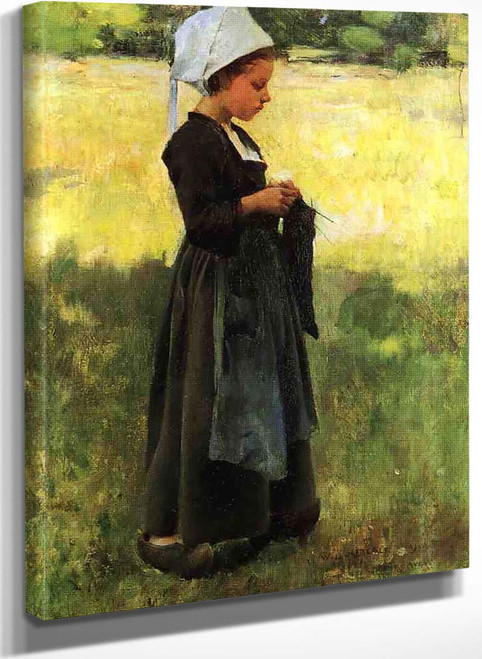 Breton Girl By Willard Leroy Metcalf