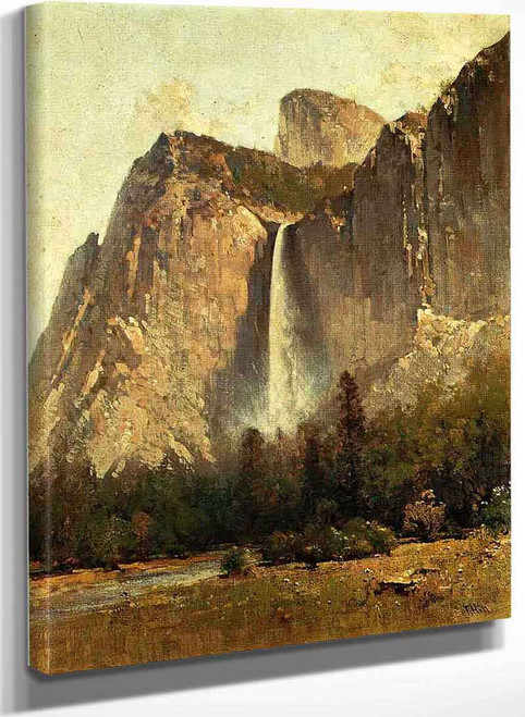 Bridal Veil Falls Yosemite Valley By Thomas Hill