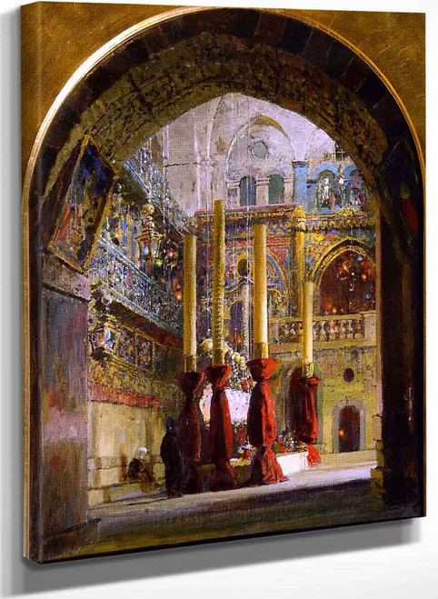 Church Of The Holy Sepulcher Interior (Study) By Vasily Polenov