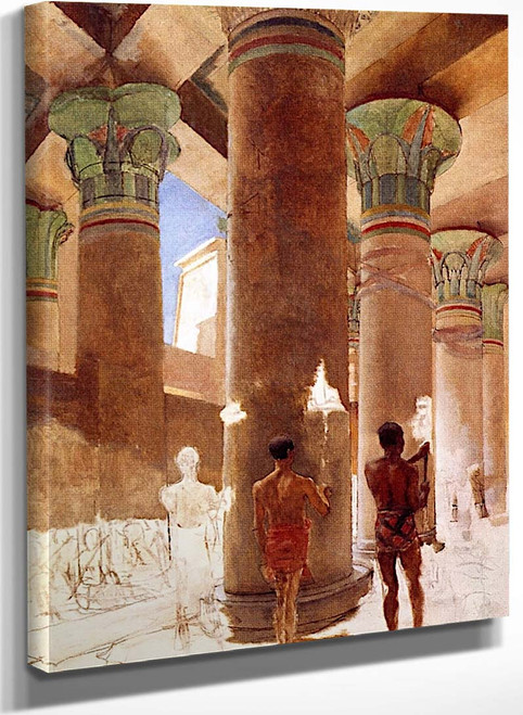 Cleopatra At The Temple Of Isis At Philae (Unfinished) (Also Known As Cleopatra At Philae) By Sir Lawrence Alma Tadema