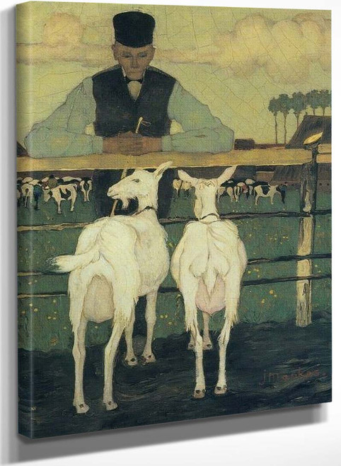 Farmer With Goats By Jan Mankes