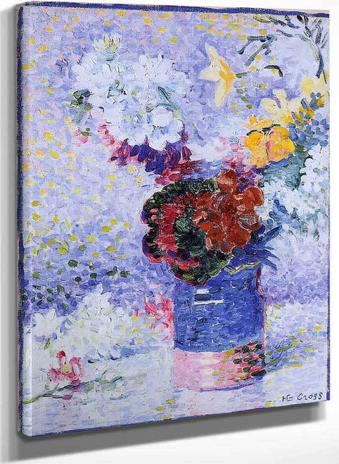 Flowers In A Glass By Henri Edmond Cross