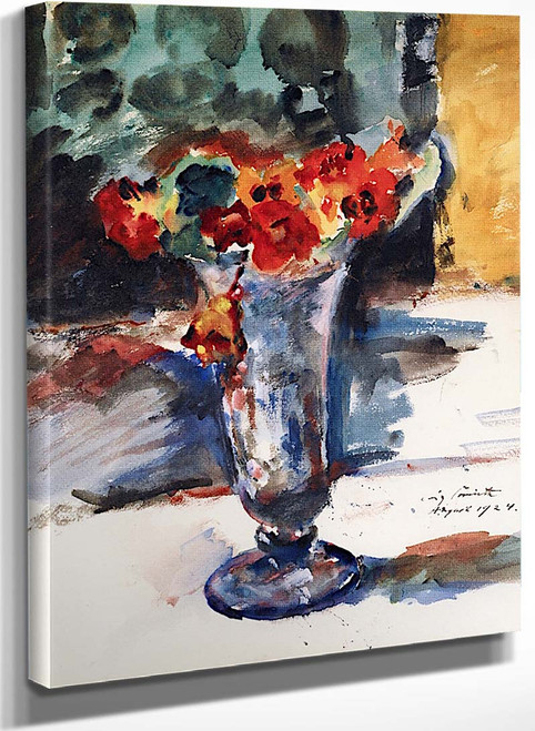 Flowers In A Vase By Lovis Corinth