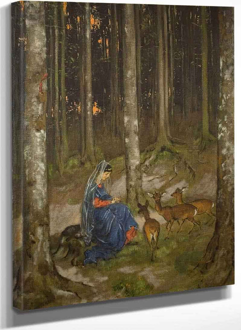 Genoveva In The Solitude Of The Forest By Hans Thoma