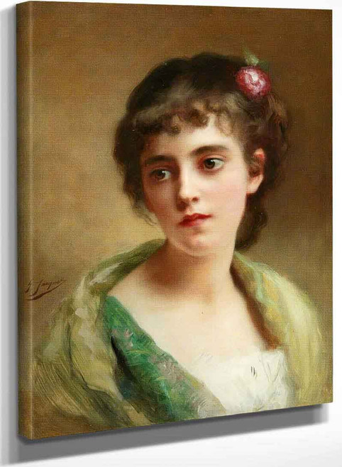 Head Of A Girl 1 By Gustave Jean Jacquet