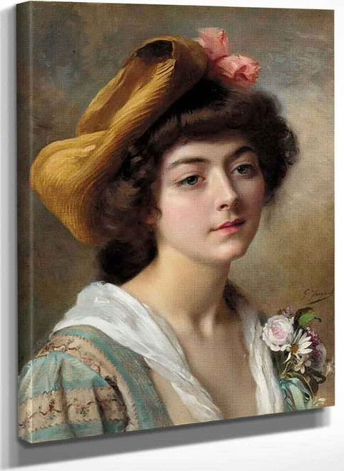 Head Of A Girl By Gustave Jean Jacquet