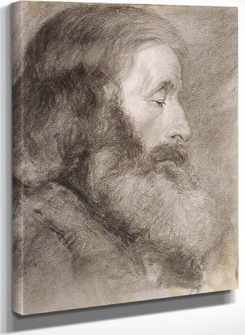 Head Study (Also Known As Bearded Man) By John Ottis Adams