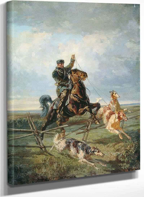 Hunter With Three Dogs By Rudolf Frentz