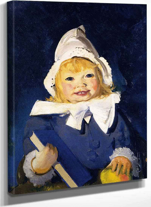 Jean With Blue Book And Apple By George Wesley Bellows