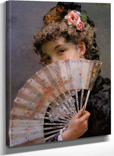 Lady With A Fan By Edoardo Tofano