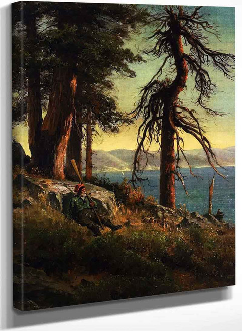 Lake Tahoe (Also Known As A Man With An Oar Sitting On A Bluff) By Thomas Hill