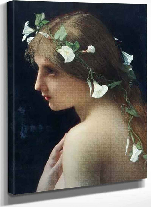 Nymph With Morning Glory Flowers By Jules Joseph Lefebvre