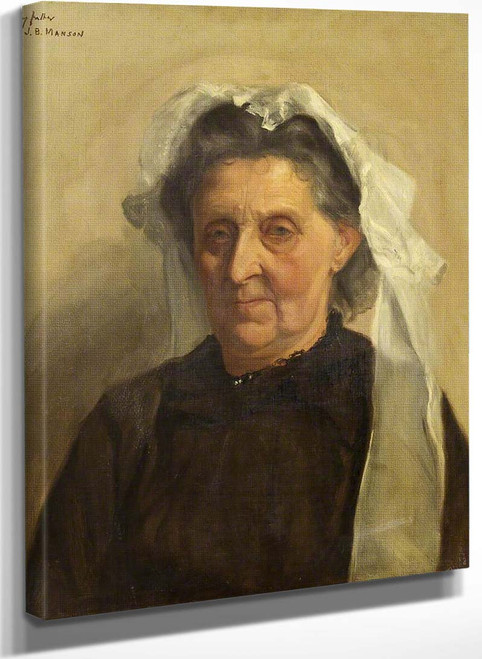 Old Woman In A White Cap By James Bolivar Manson