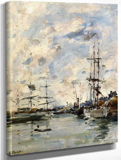 Deauville, The Harbor 12 By Eugene Louis Boudin