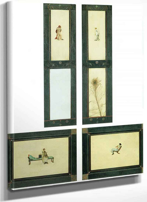 Panels From Alma Tademas Cupboard By Sir Lawrence Alma Tadema