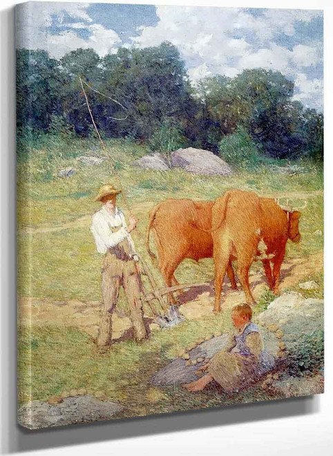 Ploughing For Buckwheat (Also Known As New England Plowman) By Julian Alden Weir