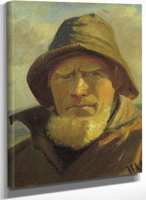 Portrait Of A Fisherman 2 By Michael Peter Ancher