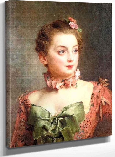 Portrait Of A Lady By Gustave Jean Jacquet