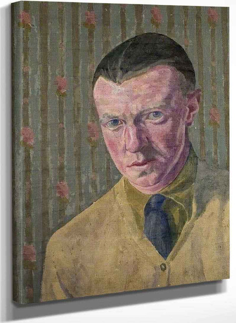Portrait Of A Man Wearing Green Shirt And Tie (Also Known As Dickie) By Robert Bevan