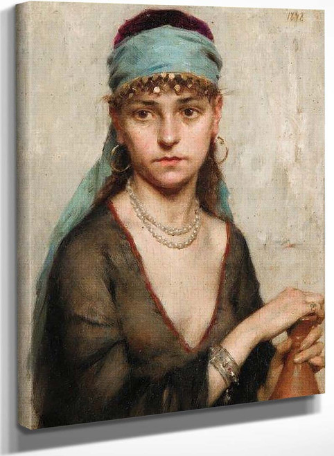 Portrait Of A Woman (Portrait De Femme) By Charles Zacherie Landelle