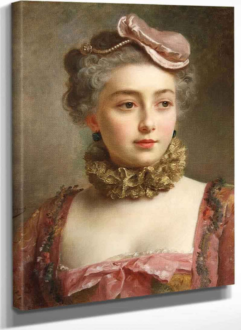 Portrait Of A Young Lady 1 By Gustave Jean Jacquet