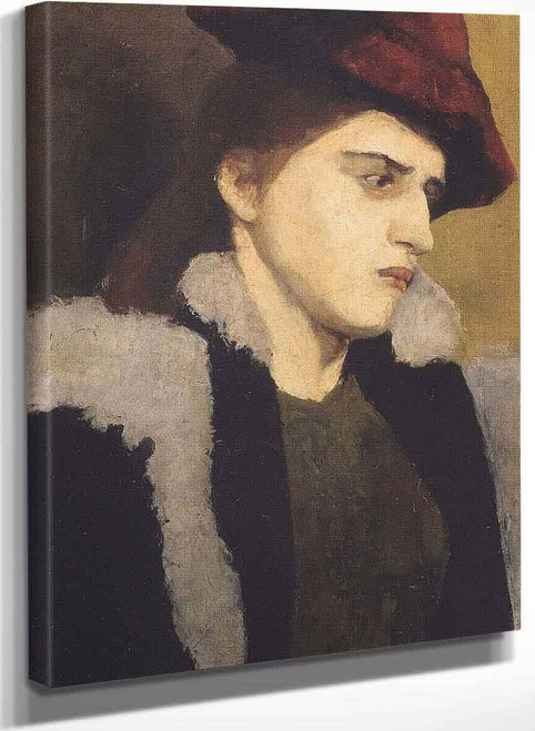 Portrait Of A Young Lady In Red Hat By Paula Modersohn Becker