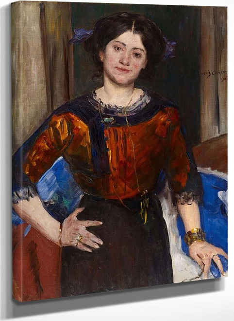 Portrait Of Charlotte Corinth In Brown Blouse By Lovis Corinth