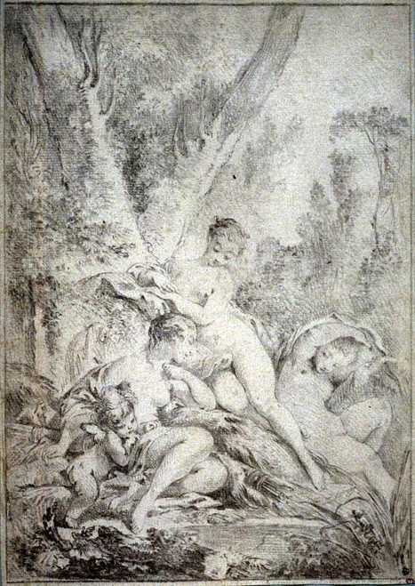 Diana, Cupid And Two Nymphs By Francois Boucher