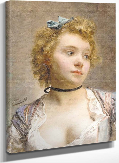 Portrait Of The Artists Wife By Gustave Jean Jacquet