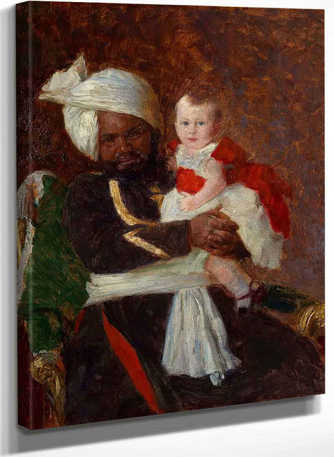 Prince Alexander Of Battenberg (1886 1960) With Muhammed Bukhsh By Laurits Tuxen
