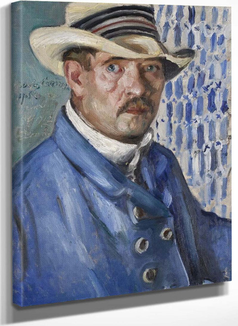 Self Portrait In A Panama Hat By Lovis Corinth