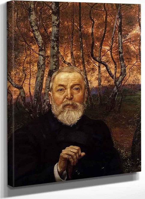 Self Portrait In Front Of A Birch Forest By Hans Thoma