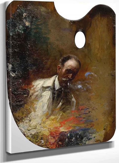 Self Portrait On A Palette By Delphin Enjolras